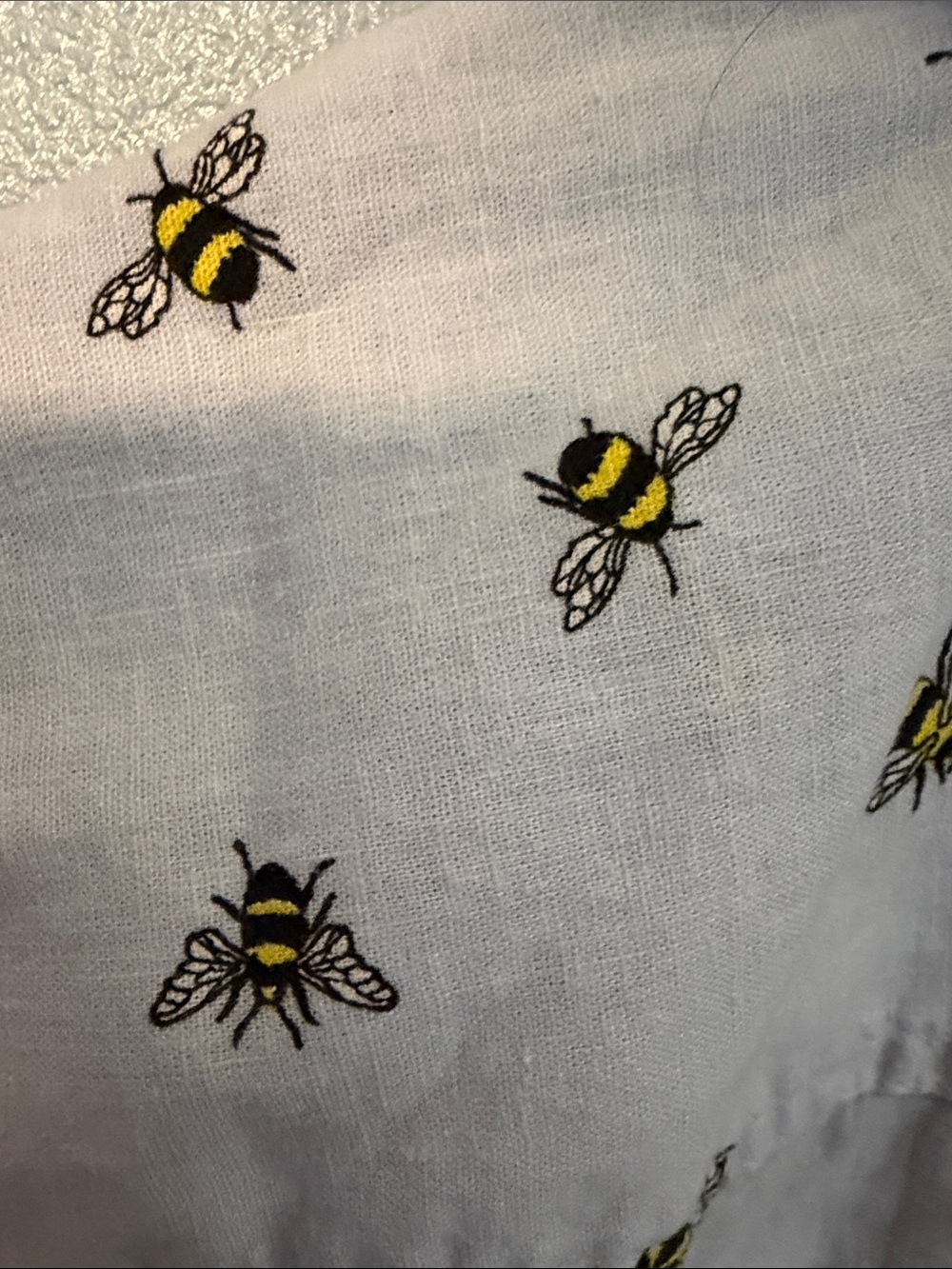 Duluth Trading Co Artisan Hemp Camp Shirt Light Blue Bee Design Women’s Small - Picture 5 of 6